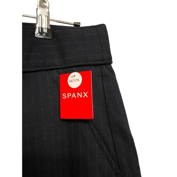 SPANX Ponte Wide‎ Leg Performance Pant Women Size 1X Petite Navy Pinstripe NWT - Picture 3 of 8